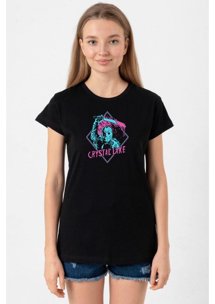 Friday The 13TH Crystal Lake Siyah Kadın Tshirt