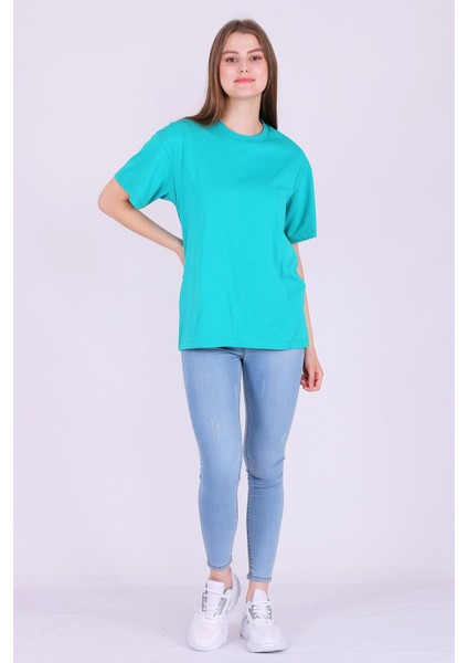 Yeşil Basic Oversize Kadın Tshirt fiyatları