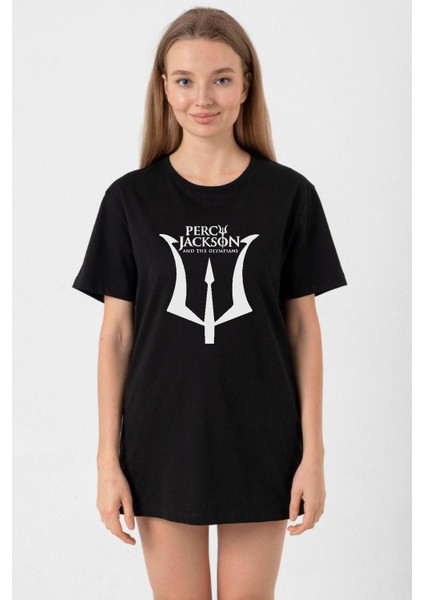 Percy Jackson And The Olympians Siyah Kadın Oversize Tshirt