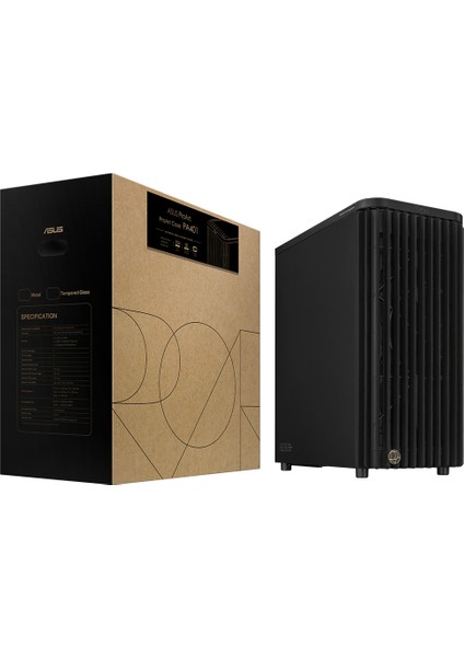 Proart PA401 Wood Metal Panel Boş Bilgisayar Kasası 1x Arka Fan 2x Ön Fan - Siyah