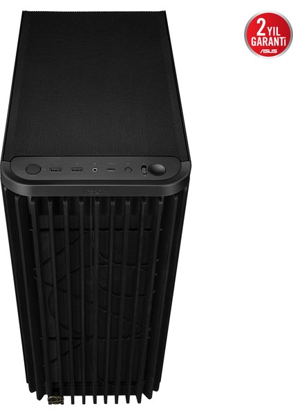 Proart PA401 Wood Metal Panel Boş Bilgisayar Kasası 1x Arka Fan 2x Ön Fan - Siyah