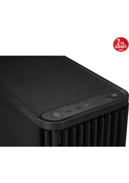 Proart PA401 Wood Metal Panel Boş Bilgisayar Kasası 1x Arka Fan 2x Ön Fan - Siyah