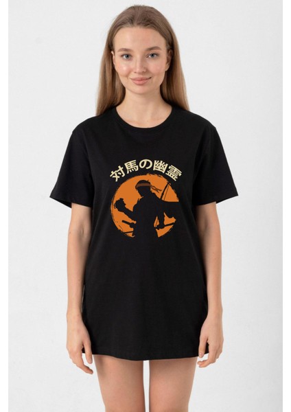 Ghost Of Tsushima The Island Japanese Siyah Kadın Oversize Tshirt