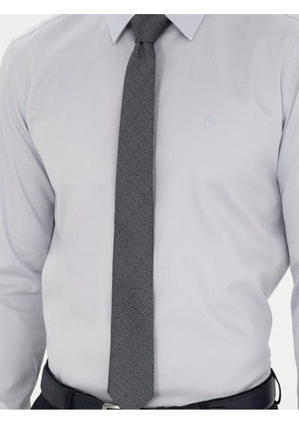 Erkek Gri Slim Fit Uzun Kollu Basic Gömlek 50286102-VR024