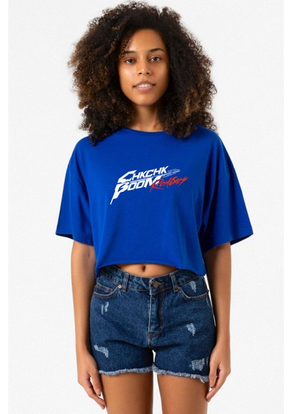 Stray Kids Chk Chk Boom Mavi Kadın Crop Tshirt