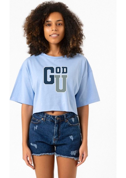 Gen V Godolkin University Abbreviation Bebe Mavi Kadın Crop Tshirt