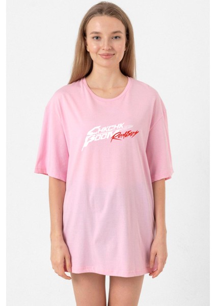 Stray Kids Chk Chk Boom Pembe Kadın Oversize Tshirt