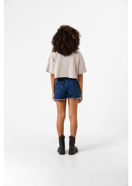 Rolling Quartz Fearless Taş Rengi Kadın Crop Kapşonlu modelleri