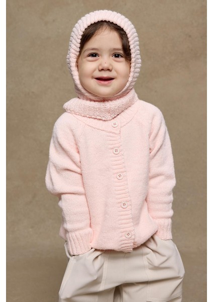 Örme Çocuk Balaclava Bere Pembe