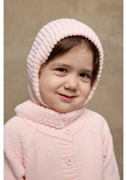 Örme Çocuk Balaclava Bere Pembe modelleri