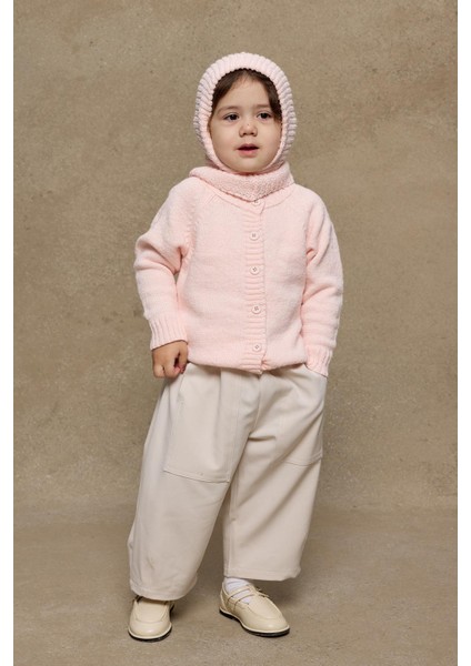 Örme Çocuk Balaclava Bere Pembe fırsatları