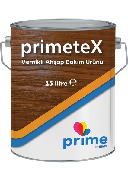 Primetex Solvent Bazlı Yarı Şeffaf Vernikli Ahşap Koruyucu 15 Lt Ceviz