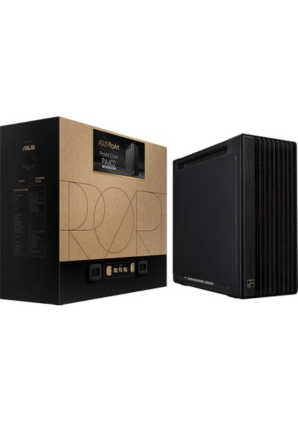 Proart PA602 Wood Edıtıon Metal Panel Boş Bilgisayar Kasası 1x Arka Fan 2x Ön Fan - Siyah