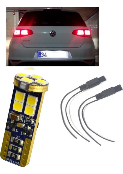 Vw Golf 7 Uyumlu Beyaz LED Plaka Lambası Ampul Seti T10 W5W