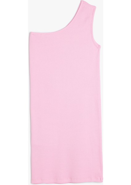 Pencere Detaylı Tek Omuzlu Pamuklu Mini Elbise fiyatları