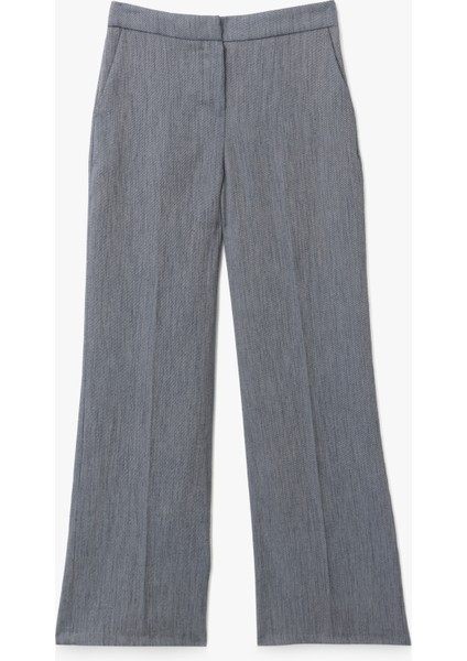 Cepli Yüksek Bel Geniş Paça Kadın Kumaş Pantolon