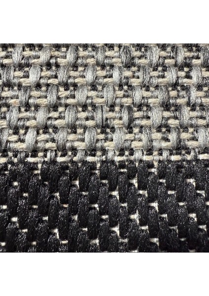 JS9715 Jüt Sisal Gri Siyah Makine Halısı