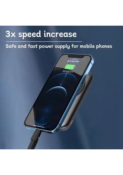 10.000 mAh Magnetic Fast Charging LCD Gösterge Wireless Magsef Kablosuz Powerbank