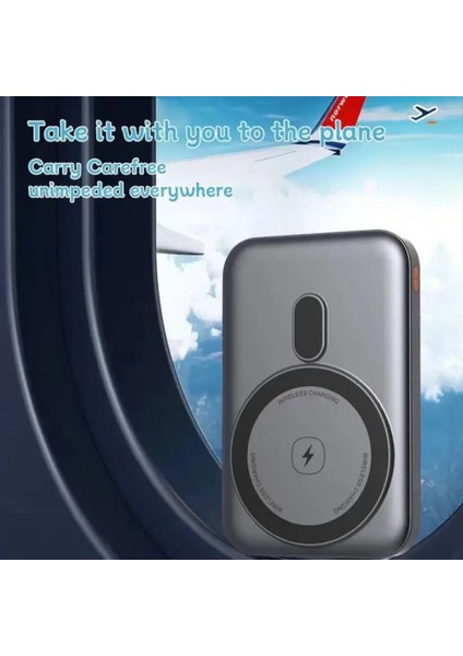 10.000 mAh Magnetic Fast Charging LCD Gösterge Wireless Magsef Kablosuz Powerbank