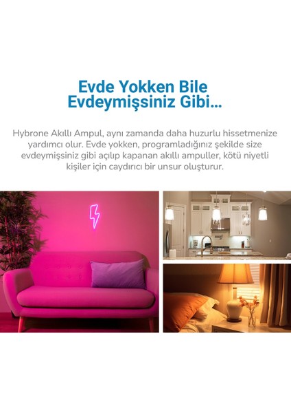 LED Rgb Wi-Fi Akıllı Ampul, 4lü Set, 16 Milyon Renk, 900 Lümen, E27 Duy, Uygulama ile Kontrol