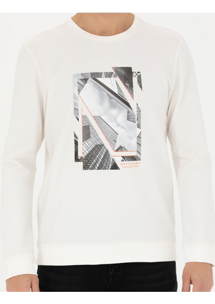 Erkek Ekru Regular Fit Sweatshirt 50273418-VR019
