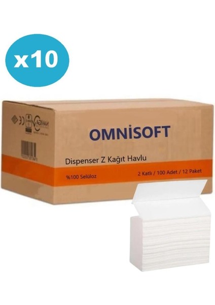 10 Koli Z Katlı Dispenser Kağıt Havlu 100 x 120 Paket