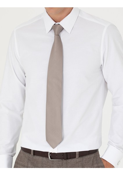Erkek Beyaz Slim Fit Uzun Kollu Basic Gömlek 50277780-VR013
