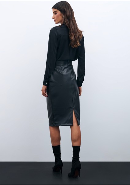 Deri Kalem Etek - Siyah indirimleri