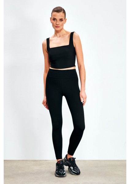 Kalın Kemerli Tayt - Siyah fiyatları