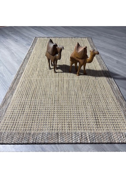 JS9509 Jüt Sisal Bej Kahve Makine Halısı