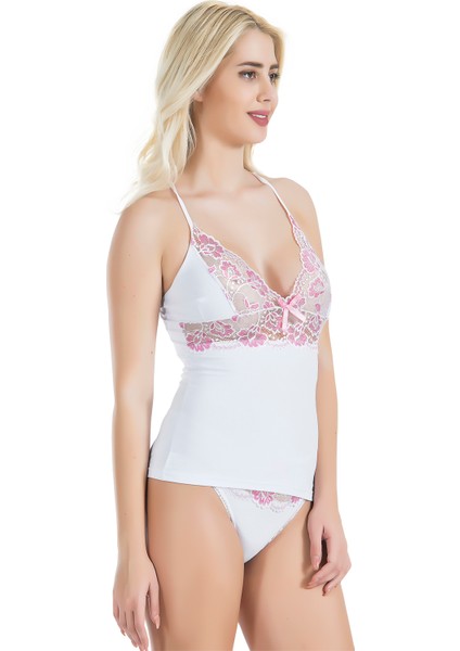 Shedo Derya Kurşun Çapraz Askılı Güpür Dantelli Atlet Külot Takım 080 modelleri