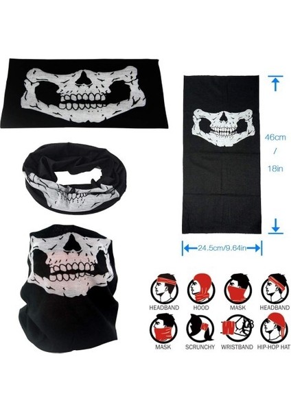 Motorcu Boyunluk Baf Buff Bandana 25X48 cm Model 7