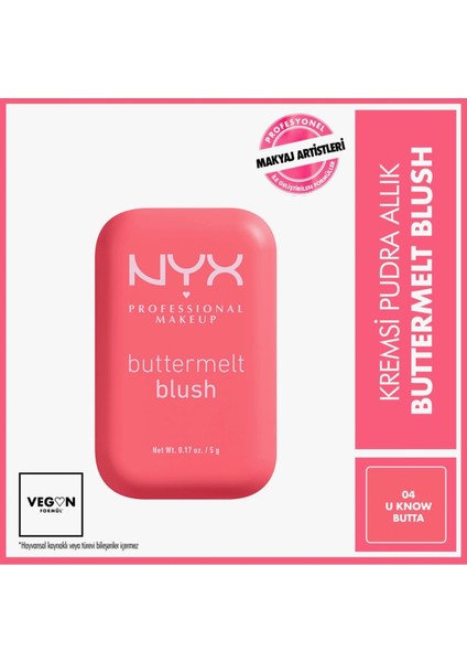 Nyx Professional Makeup Buttermelt Blush Kremsi Pembe Pudra Allık - 04 U Know Butta