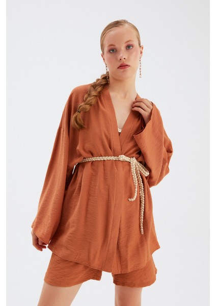 Kuşak Detaylı Salaş Kimono - TABA