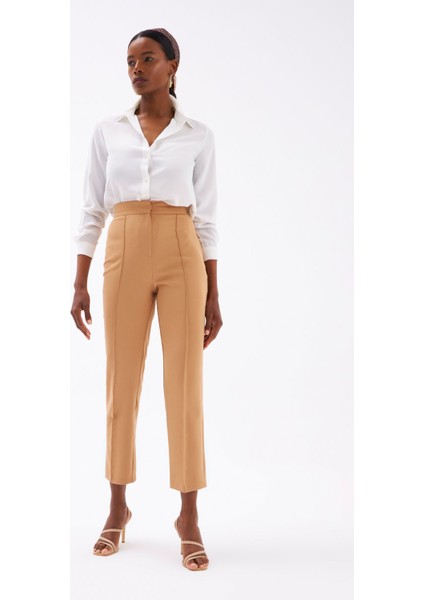 Nervür Detaylı Klasik Pantolon - Camel fırsatları