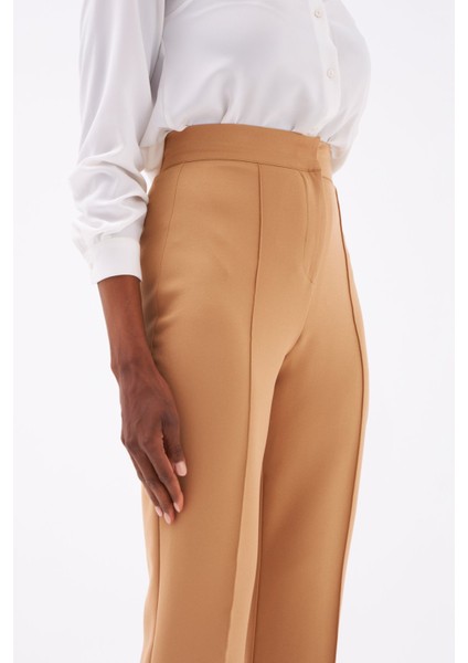 Nervür Detaylı Klasik Pantolon - Camel indirimleri
