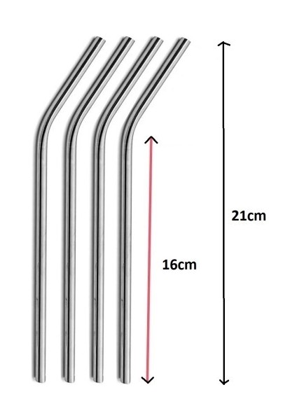 Paslanmaz Çelik Pipet Seti 5 Parça