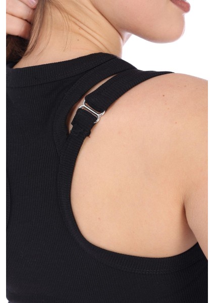 Kadın Siyah Çift Askılı Tokalı Fitilli Kaşkorse Body fiyatları