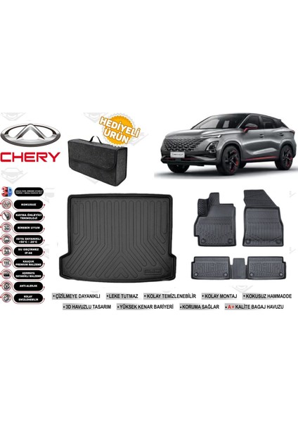 Chery Omoda 5 2025 Model Bagaj Havuzu+Paspas Seti Profesyonel Serisi Hediyeli