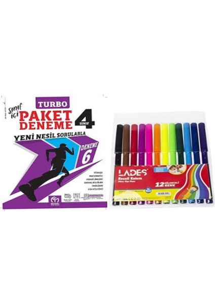 4. Sınıf Turbo Paket Deneme ve Keçeli Kalem 12'li