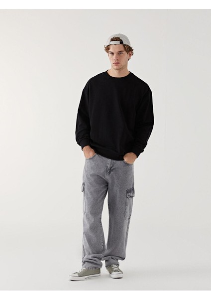 Xsıde Bisiklet Yaka Uzun Kollu Erkek Sweatshirt