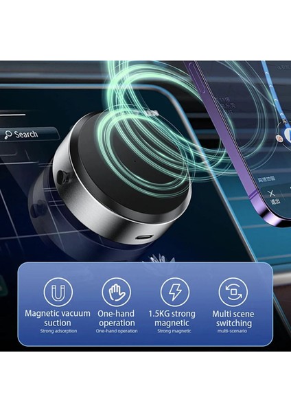 Elektrik Vakumlu Magsafe Destekli Mıknatıslı Tutucu Tüm Cihazlar ve Mekanlar İçin Uygun Araç İçi Telefon Tutucu
