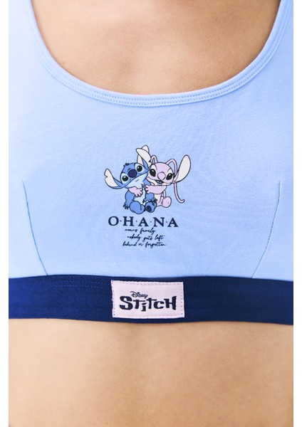 Stitch Removable Padded Açık Mavi Üst - Stitch Koleksiyonu