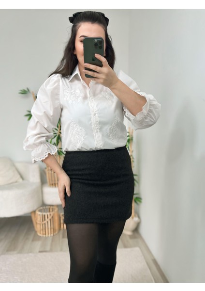 Siyah Kaşe Dokulu Etek indirimleri