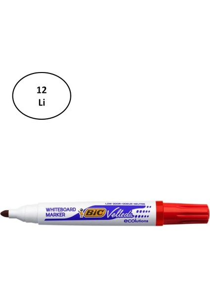 Bic Velleda 1701 Eco Yuvarlak Uç Beyaz Tahta Kalemi Kırmızı (12 Li Kutu) fiyatları