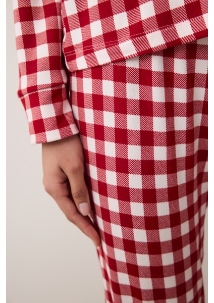 Red Gingham Termal Kırmızı Pijama Takımı