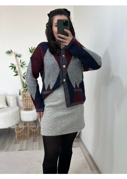 Gri Kaşe Dokulu Etek