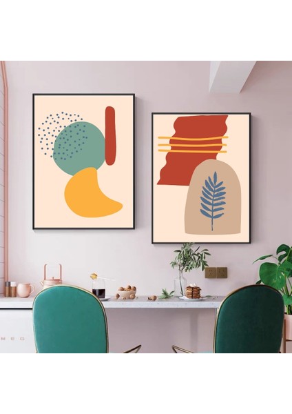 Soyut Tasarım Çerçeveli Poster - Pinterest Tarzı Modern, Şık Soyut Oturma Odası, Salon Tablosu