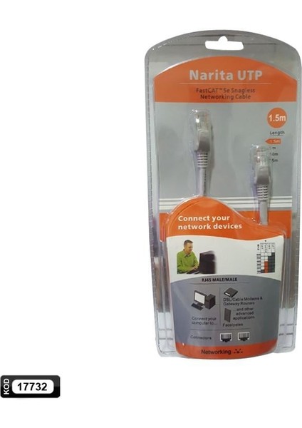 NARİTA Cat5 Patch Network Ethernet Kablo 1.5 Metre