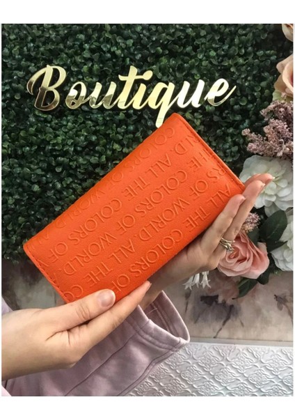 Turuncu Kadın Cüzdan Kağıt ve Bozuk Para Bölmeli Cüzdan modelleri